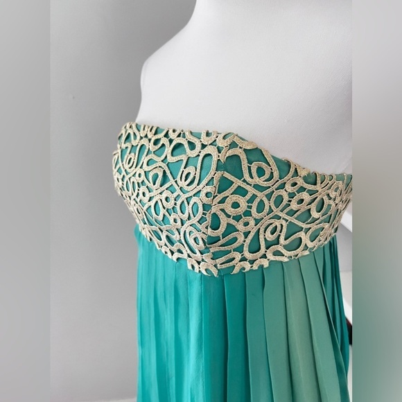 Lilly Pulitzer Jillie Night Out dress Chic Strapless Jewel Silk Gold Empire Sz 2 - Picture 5 of 16